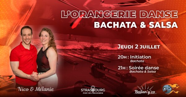 Affiche soirée Bachata et Salsa au Bowling de l'Orangerie à Strasbourg