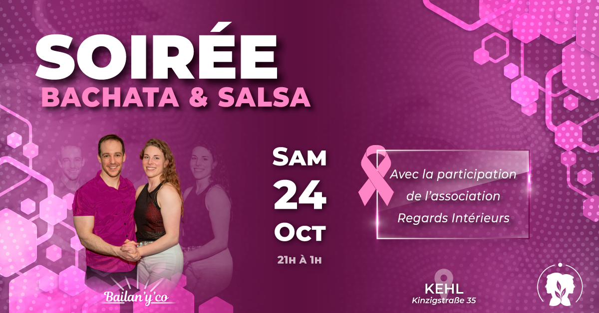 Soirée rose Bachata & Salsa en soutien à Regards Intérieurs à La Cita, Kehl, le 24 octobre 2026